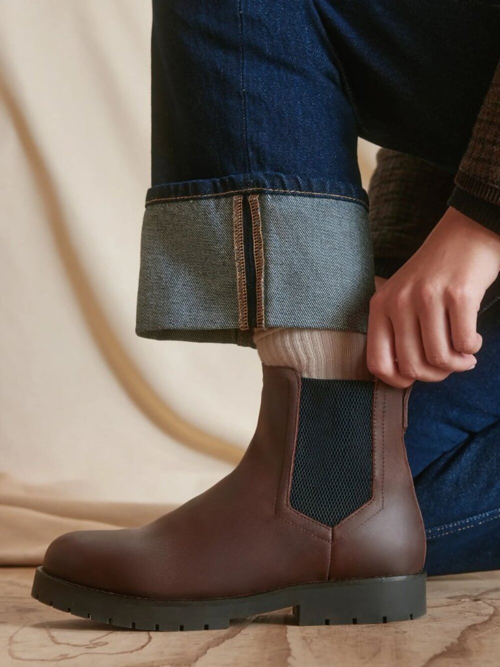 Fairfax & Favor Sheepskin Boudica Chelsea Boot Mahogany Leather 39 8 - Picture 2 of 11